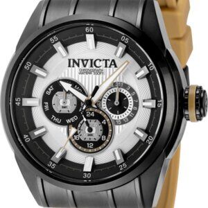 Invicta Mens 48mm Speedway Quartz Chronograph Brown/Black/Silver Tone 100m Watch